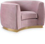Julian Velvet Chair - Luxurious Curved Design with Gold Stainless Steel Base for Modern Elegance