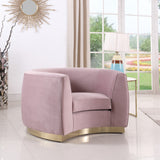 Julian Velvet Chair - Luxurious Curved Design with Gold Stainless Steel Base for Modern Elegance