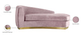 Julian Contemporary Chaise: Luxurious Velvet Design with Gold Stainless Steel Base for Modern Spaces