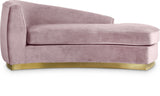 Julian Contemporary Chaise: Luxurious Velvet Design with Gold Stainless Steel Base for Modern Spaces