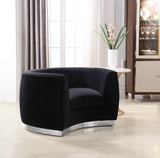 Julian Velvet Chair - Luxurious Curved Design with Gold Stainless Steel Base for Modern Elegance