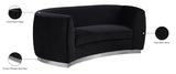 Julian Contemporary Loveseat - Luxurious Velvet Design with Stunning Gold Stainless Steel Accents