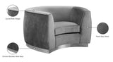 Julian Velvet Chair - Luxurious Curved Design with Gold Stainless Steel Base for Modern Elegance
