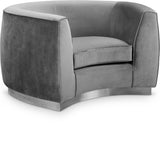 Julian Velvet Chair - Luxurious Curved Design with Gold Stainless Steel Base for Modern Elegance