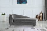 Julian Contemporary Chaise: Luxurious Velvet Design with Gold Stainless Steel Base for Modern Spaces