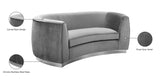 Julian Contemporary Loveseat - Luxurious Velvet Design with Stunning Gold Stainless Steel Accents