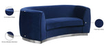 Julian Contemporary Loveseat - Luxurious Velvet Design with Stunning Gold Stainless Steel Accents
