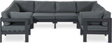 Nizuc - Outdoor Patio 8 Piece Modular Sectional With Gray Frame