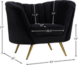 Margo Velvet Lounge Chair - Luxurious Contemporary Design with Gold Stainless Steel Legs and Curved Back