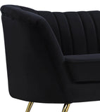 Margo Velvet Lounge Chair - Luxurious Contemporary Design with Gold Stainless Steel Legs and Curved Back