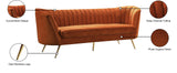 Margo Luxurious Contemporary Sofa with Gold Legs, Curved Back Design for Modern Home Elegance
