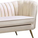 Margo Velvet Lounge Chair - Luxurious Contemporary Design with Gold Stainless Steel Legs and Curved Back
