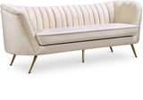 Margo Luxurious Contemporary Sofa with Gold Legs, Curved Back Design for Modern Home Elegance