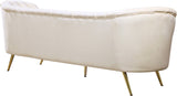 Margo Luxurious Contemporary Sofa with Gold Legs, Curved Back Design for Modern Home Elegance