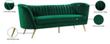 Margo Luxurious Contemporary Sofa with Gold Legs, Curved Back Design for Modern Home Elegance