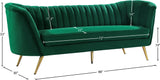 Margo Luxurious Contemporary Sofa with Gold Legs, Curved Back Design for Modern Home Elegance