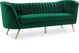 Margo Luxurious Contemporary Sofa with Gold Legs, Curved Back Design for Modern Home Elegance