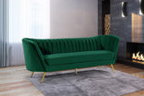 Margo Luxurious Contemporary Sofa with Gold Legs, Curved Back Design for Modern Home Elegance