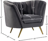 Margo Velvet Lounge Chair - Luxurious Contemporary Design with Gold Stainless Steel Legs and Curved Back