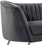 Margo Luxurious Contemporary Sofa with Gold Legs, Curved Back Design for Modern Home Elegance