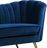 Margo Velvet Lounge Chair - Luxurious Contemporary Design with Gold Stainless Steel Legs and Curved Back