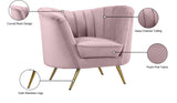 Margo Velvet Lounge Chair - Luxurious Contemporary Design with Gold Stainless Steel Legs and Curved Back