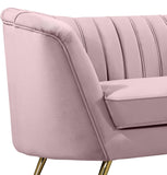 Margo Velvet Lounge Chair - Luxurious Contemporary Design with Gold Stainless Steel Legs and Curved Back