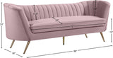 Margo Luxurious Contemporary Sofa with Gold Legs, Curved Back Design for Modern Home Elegance