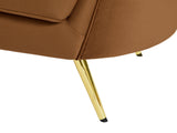 Margo Saddle Velvet Sofa - Luxurious Contemporary Design with Gold Legs, Plush Comfort & Style