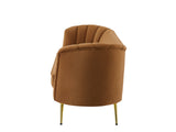 Margo Saddle Velvet Sofa - Luxurious Contemporary Design with Gold Legs, Plush Comfort & Style