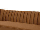 Margo Saddle Velvet Sofa - Luxurious Contemporary Design with Gold Legs, Plush Comfort & Style