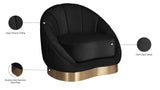Shelly Velvet Contemporary Chair - Elegant Shell Design with Brushed Gold Base for Modern Spaces
