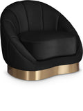 Shelly Velvet Contemporary Chair - Elegant Shell Design with Brushed Gold Base for Modern Spaces