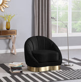 Shelly Velvet Contemporary Chair - Elegant Shell Design with Brushed Gold Base for Modern Spaces