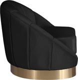 Shelly Velvet Contemporary Chair - Elegant Shell Design with Brushed Gold Base for Modern Spaces