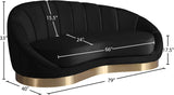 Shelly Contemporary Chaise Lounge with Unique Shell Shape and Brushed Gold Base for Stylish Spaces