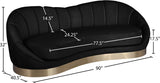 Shelly Contemporary Sofa with Unique Shell Shape and Gold Stainless Steel Base for Modern Spaces