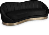 Shelly Contemporary Sofa with Unique Shell Shape and Gold Stainless Steel Base for Modern Spaces