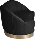 Shelly Contemporary Sofa with Unique Shell Shape and Gold Stainless Steel Base for Modern Spaces
