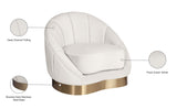Shelly Velvet Contemporary Chair - Elegant Shell Design with Brushed Gold Base for Modern Spaces