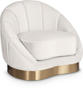 Shelly Velvet Contemporary Chair - Elegant Shell Design with Brushed Gold Base for Modern Spaces
