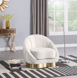 Shelly Velvet Contemporary Chair - Elegant Shell Design with Brushed Gold Base for Modern Spaces