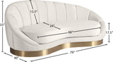 Shelly Contemporary Chaise Lounge with Unique Shell Shape and Brushed Gold Base for Stylish Spaces