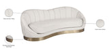 Shelly Contemporary Sofa with Unique Shell Shape and Gold Stainless Steel Base for Modern Spaces