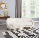 Shelly Contemporary Sofa with Unique Shell Shape and Gold Stainless Steel Base for Modern Spaces