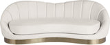 Shelly Contemporary Sofa with Unique Shell Shape and Gold Stainless Steel Base for Modern Spaces