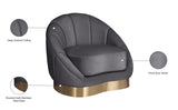 Shelly Velvet Contemporary Chair - Elegant Shell Design with Brushed Gold Base for Modern Spaces