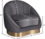 Shelly Velvet Contemporary Chair - Elegant Shell Design with Brushed Gold Base for Modern Spaces