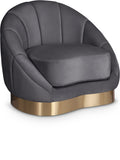 Shelly Velvet Contemporary Chair - Elegant Shell Design with Brushed Gold Base for Modern Spaces