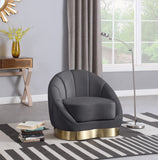 Shelly Velvet Contemporary Chair - Elegant Shell Design with Brushed Gold Base for Modern Spaces